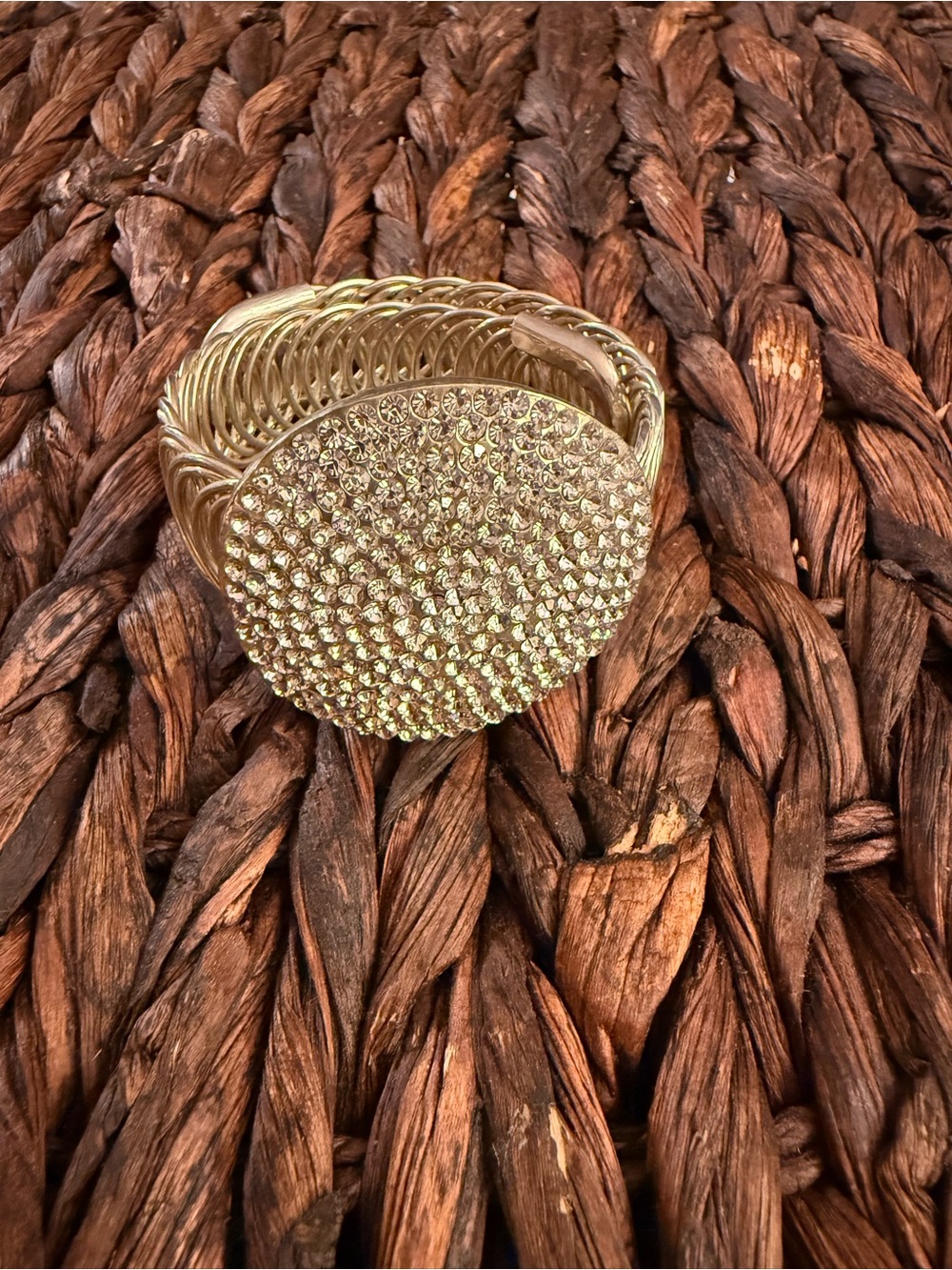 INC International Concepts Gold Crystal Pavé Stretch Bracelet